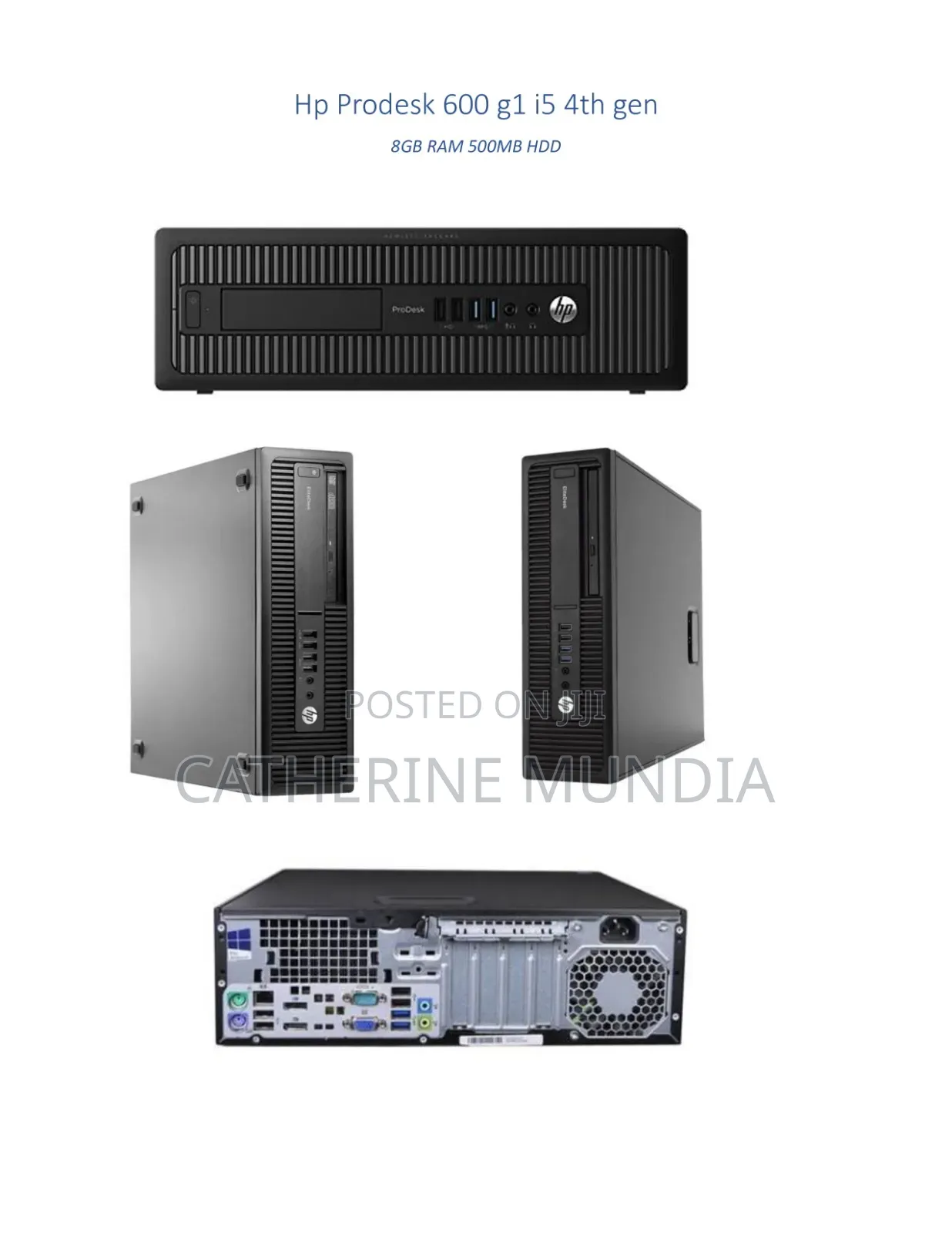 Desktop Computer HP ProDesk 600 G1 8GB Intel Core i5 HDD 500GB