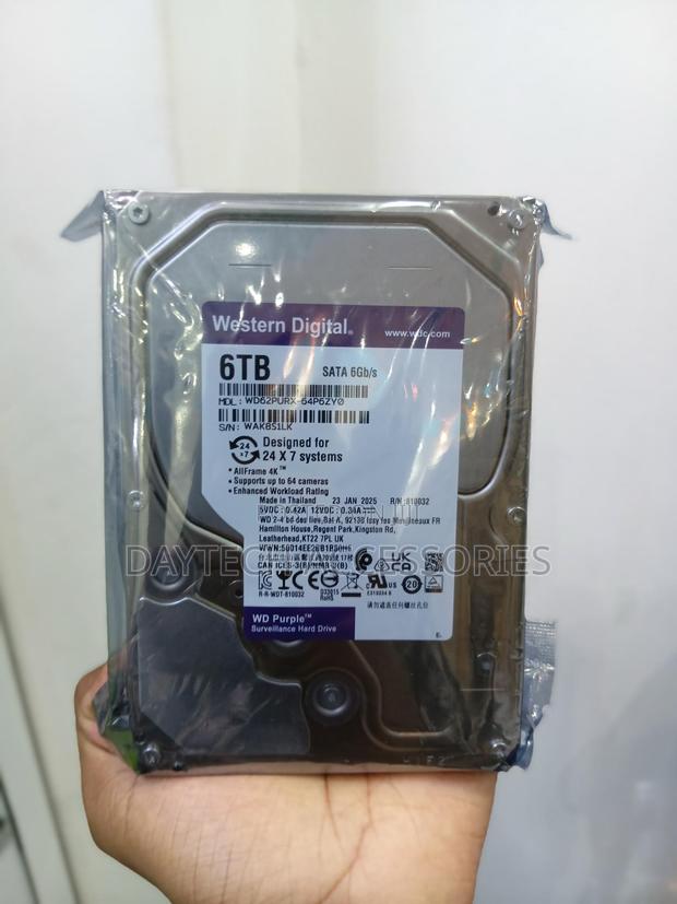 WD Purple 6TB Surveillance Internal Hard Disk Drive - thumbnail 2