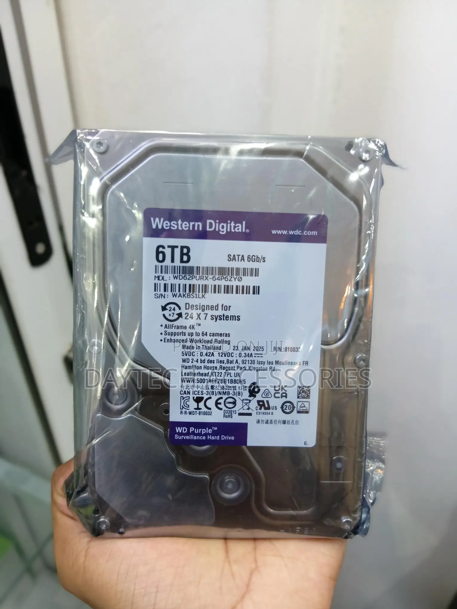 WD Purple 6TB Surveillance Internal Hard Disk Drive