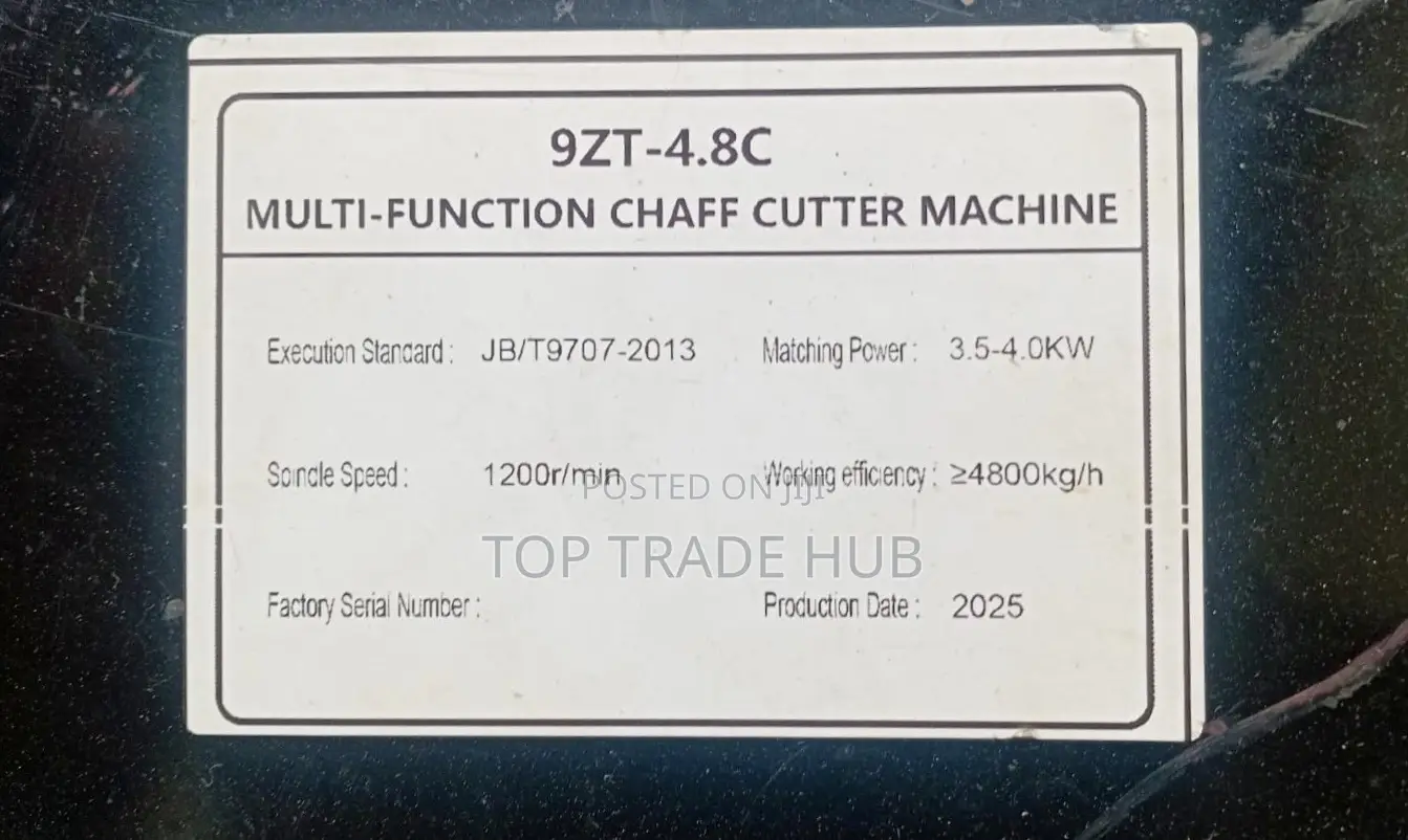 Farasi Multifunction Chaff Cutter Machine 4800kg/Hr With 5HP Motor