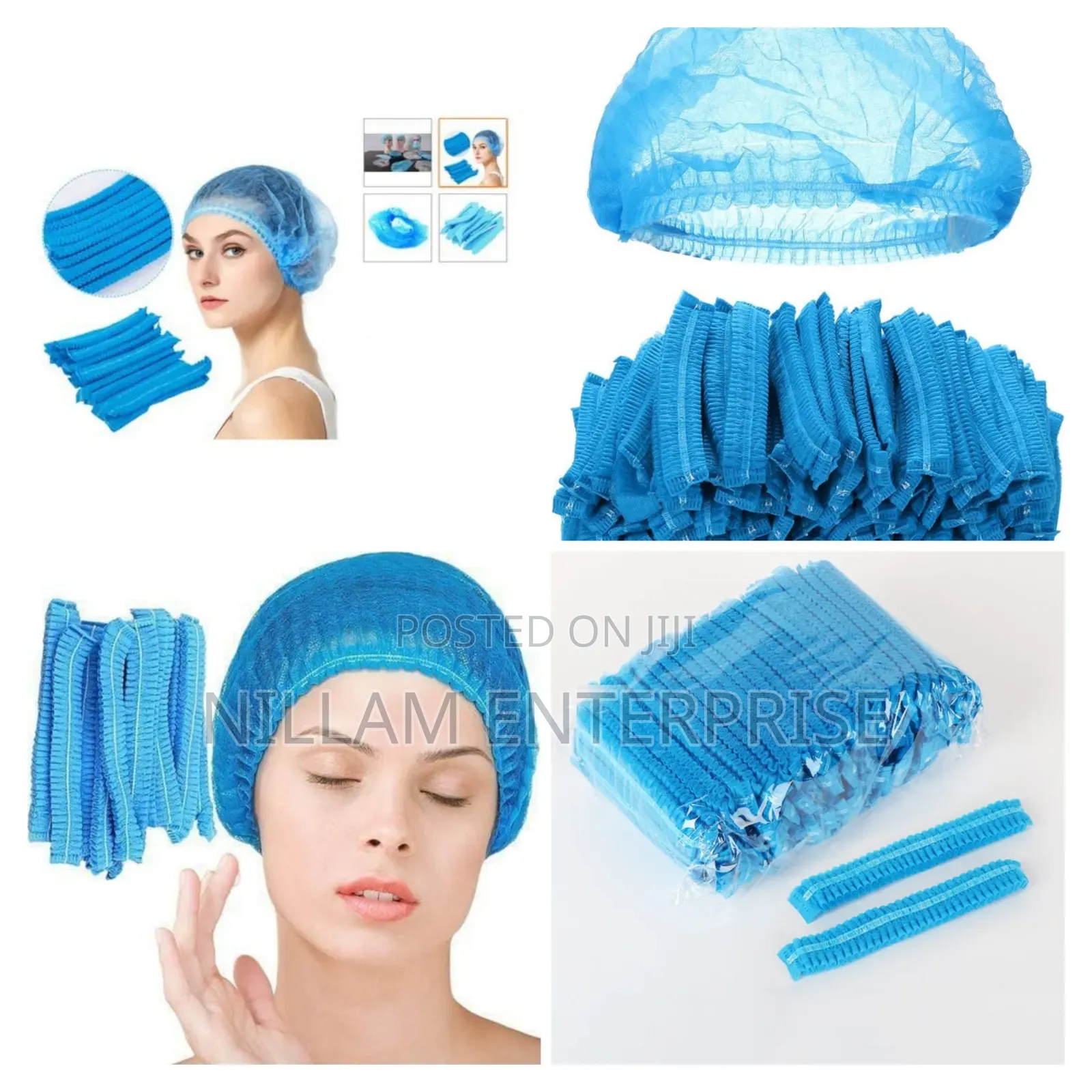 100pcs 19" Disposable Non Woven Hair Nets