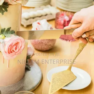 Gold Stainless Steel Cake Server Set