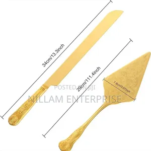 Gold Stainless Steel Cake Server Set