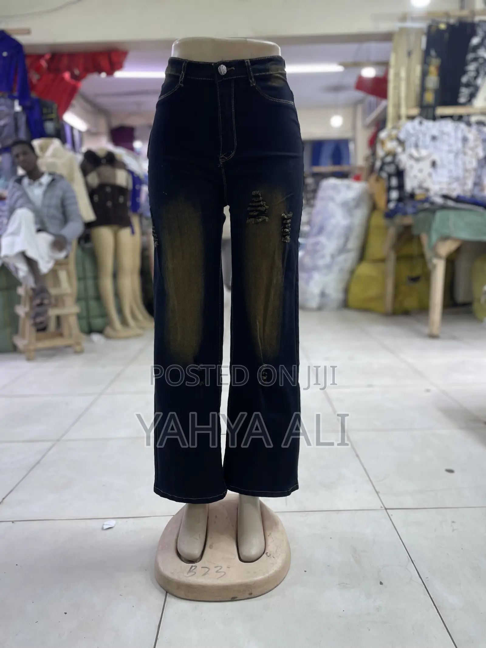 Women's High Waist Flared Jeans Yellow/Black Fade"