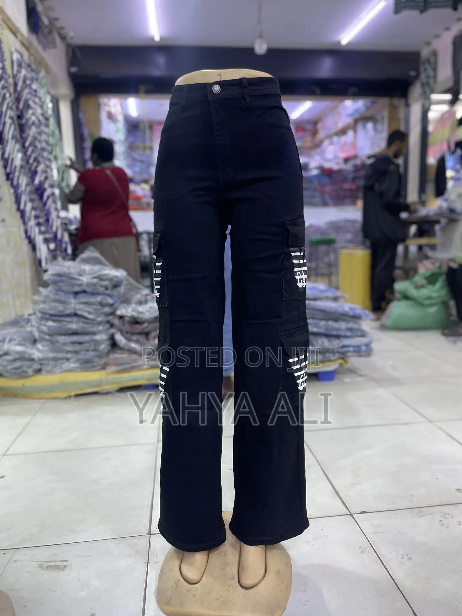 Women's High Waist Flared Jeans Yellow/Black Fade"
