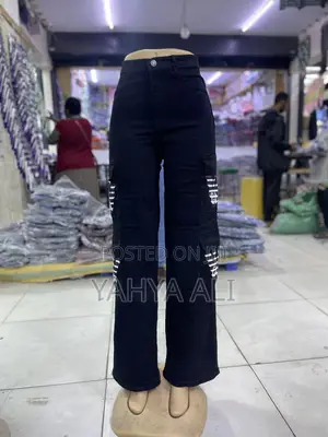 Women's High Waist Flared Jeans Yellow/Black Fade"