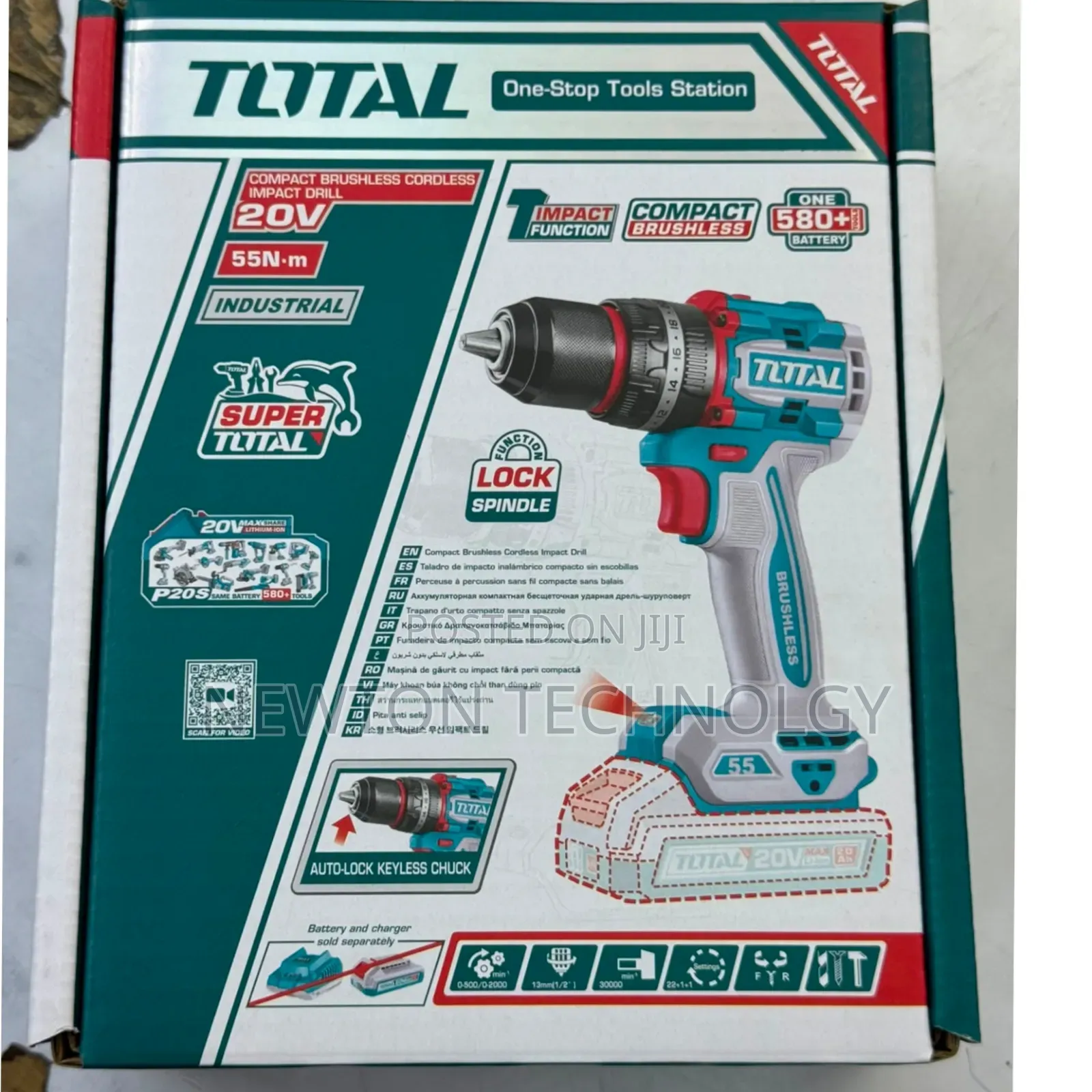 Total 20V Cordless Impact Drill Tidli205581 Battery and Charger