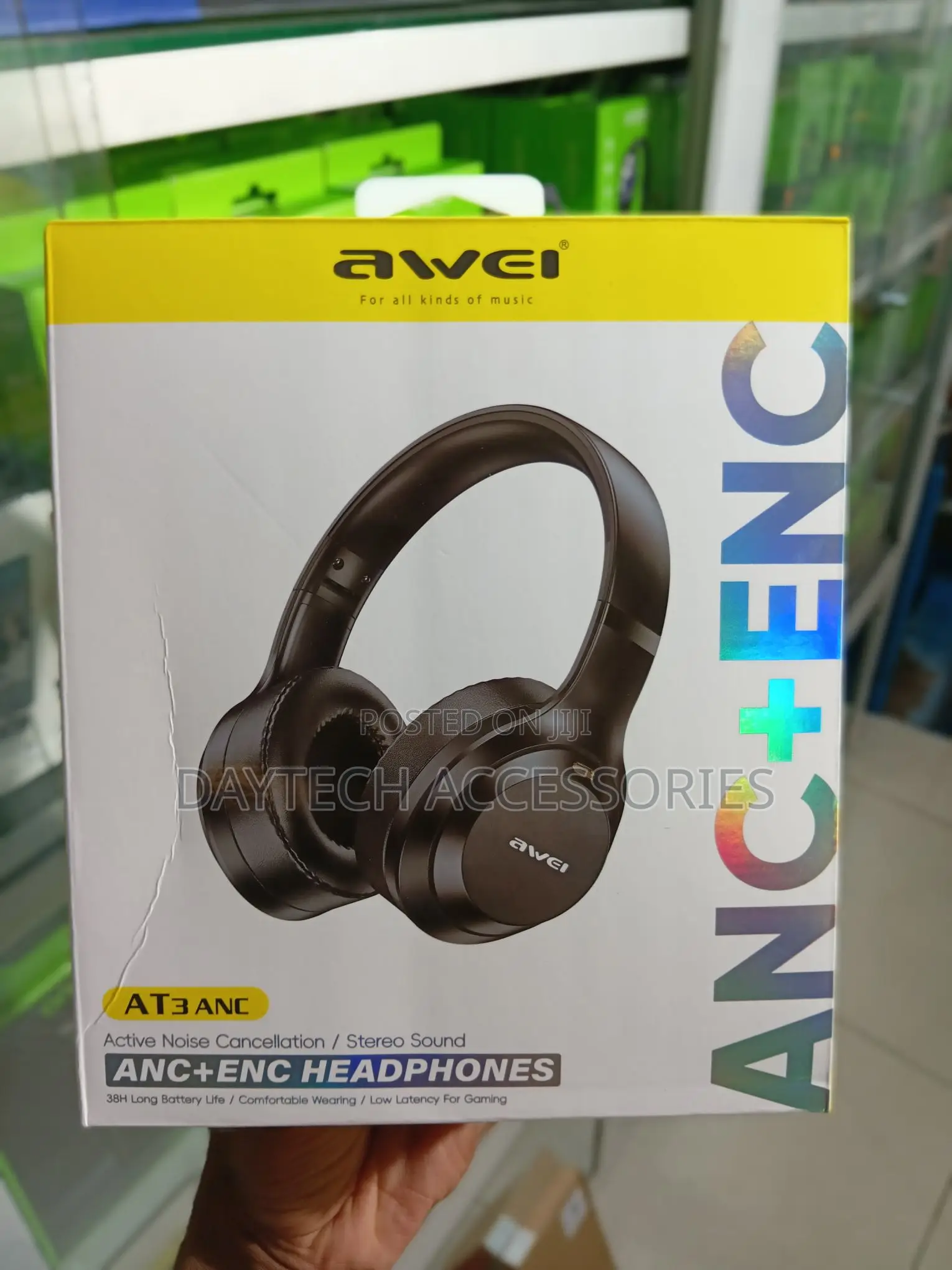 Awei AT3 ANC Bluetooth Headphone - Black