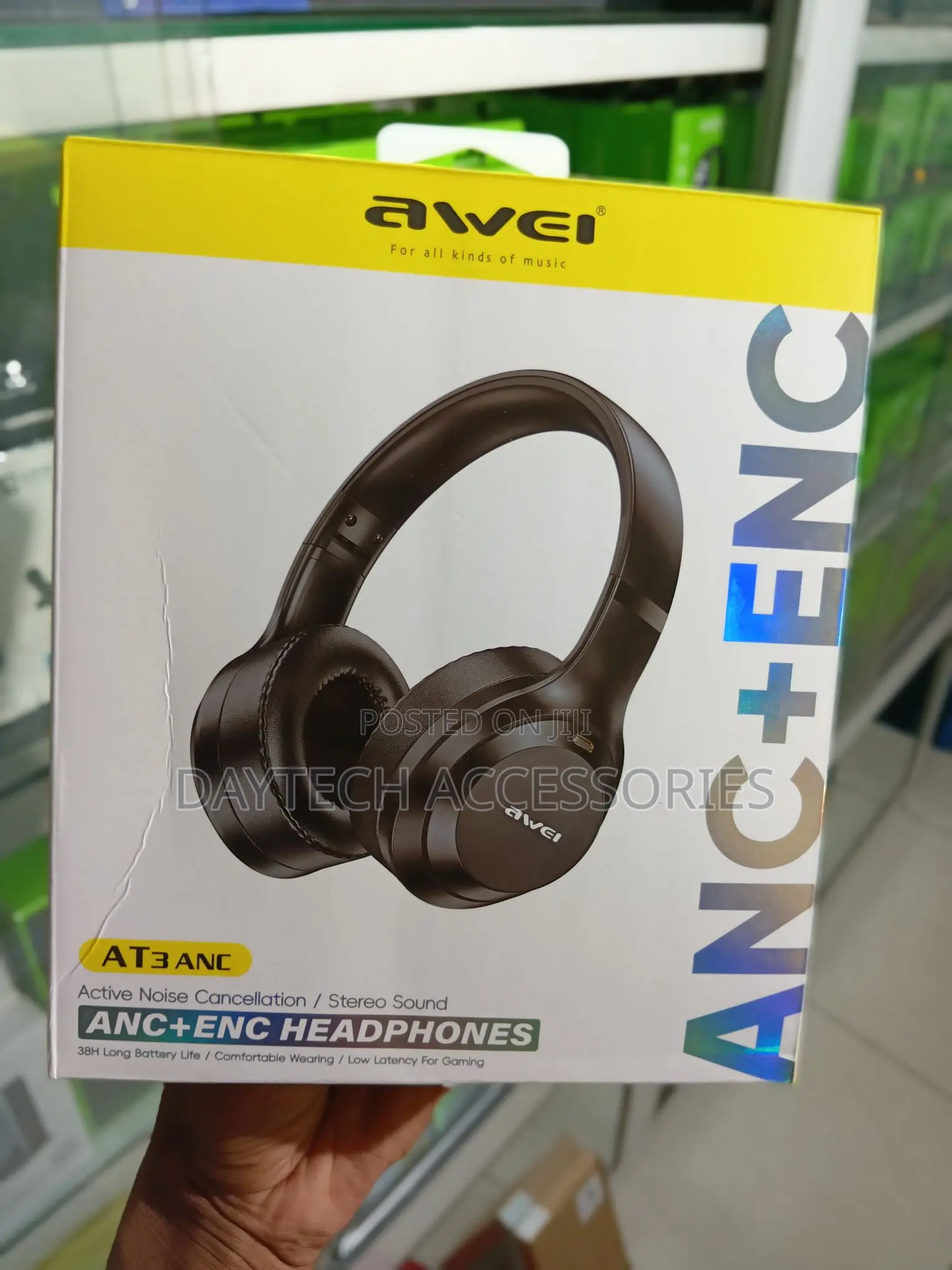 Awei AT3 ANC/ENC Wireless Headphone.