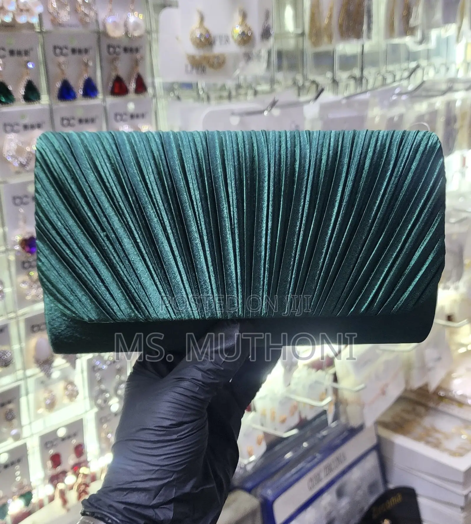 Elegant Fan-Pleated Satin Evening / Bridal Clutches.