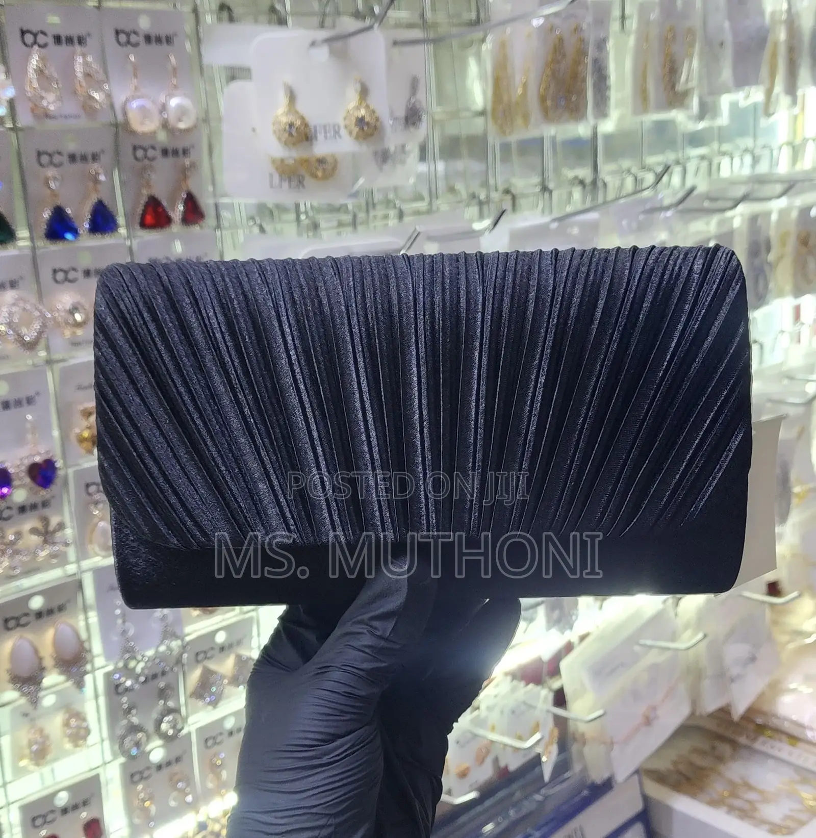 Elegant Fan-Pleated Satin Evening / Bridal Clutches.