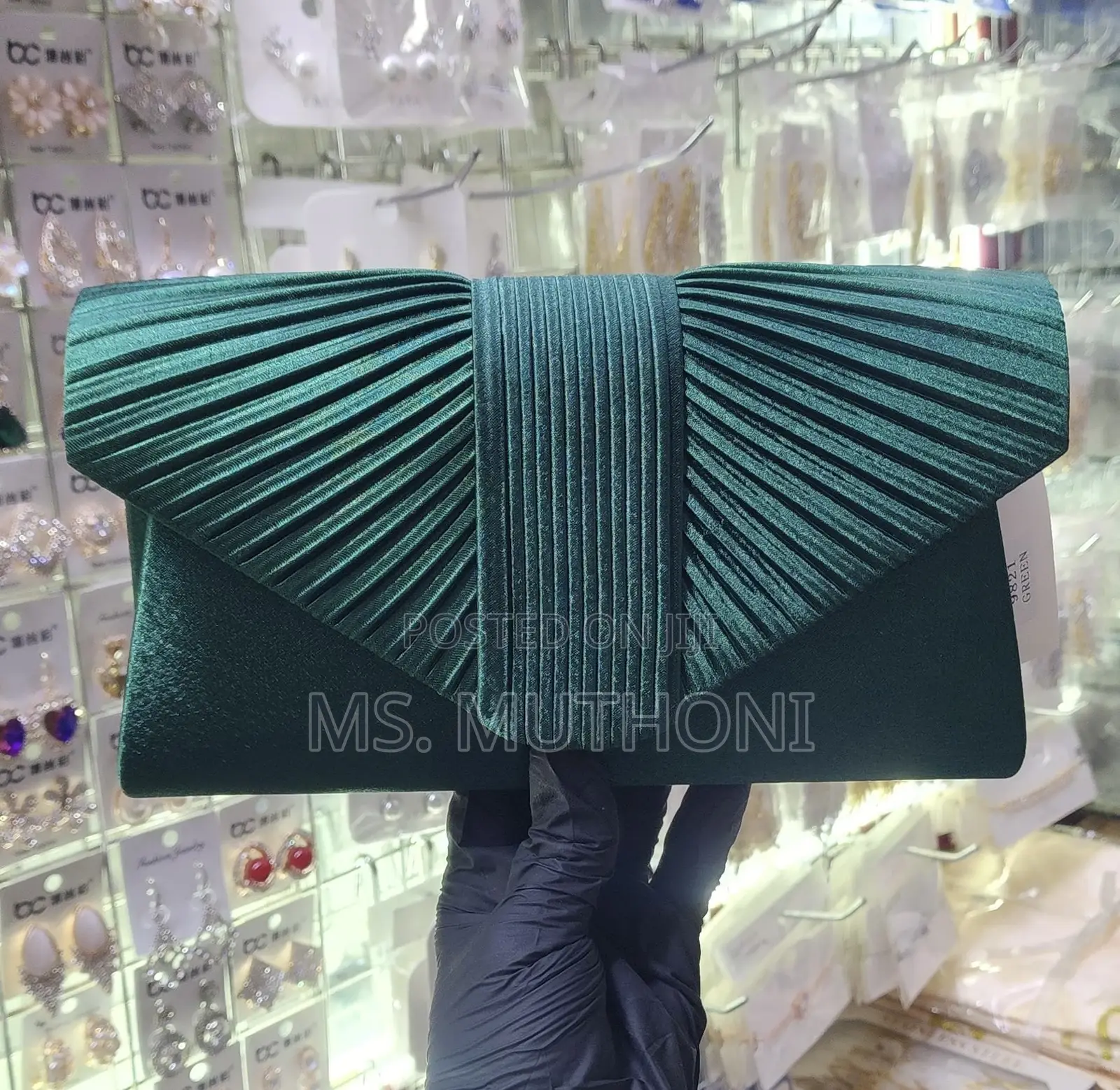 Elegant Fan-Pleated Satin Evening / Bridal Clutches.