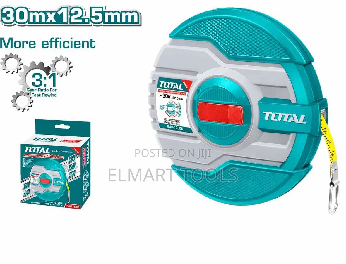 Total TMTF13306 Fibreglass Measuring Tape 30mx12.5mm