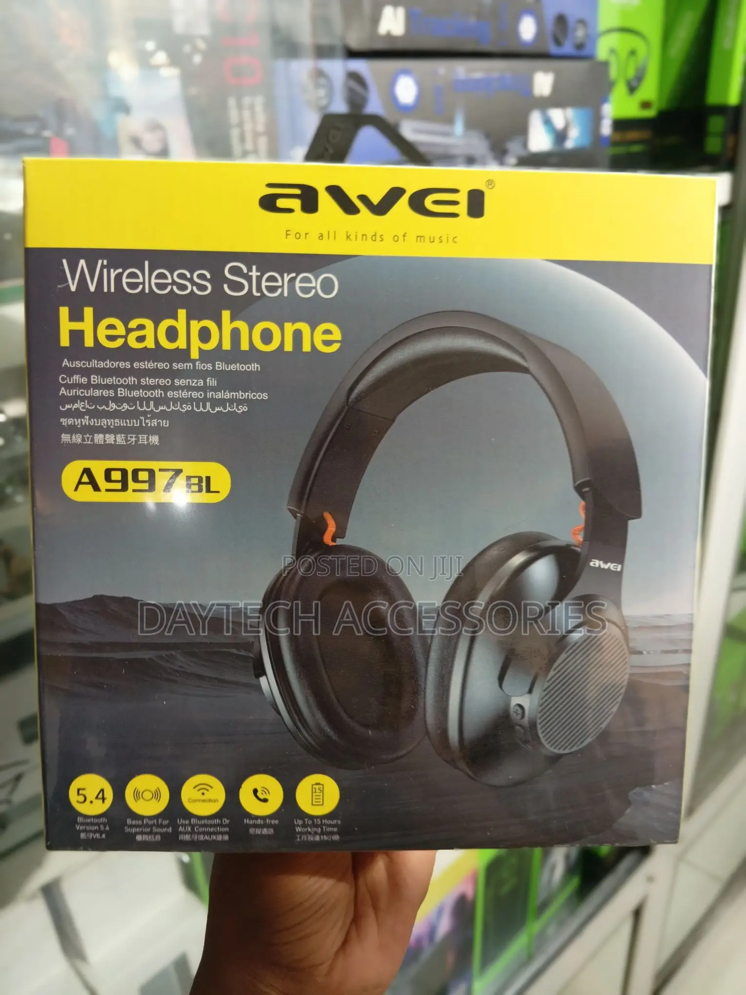 AWEI A997BL on-Ear Bluetooth Headphones - Black