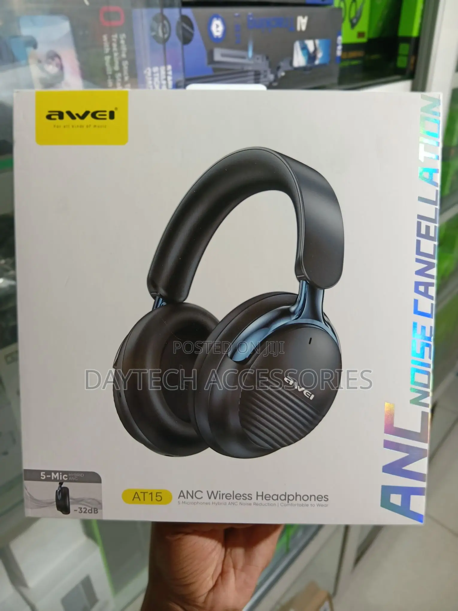 Awei AT15 ANC Bluetooth 6.0 Headphone 4mics ANC.
