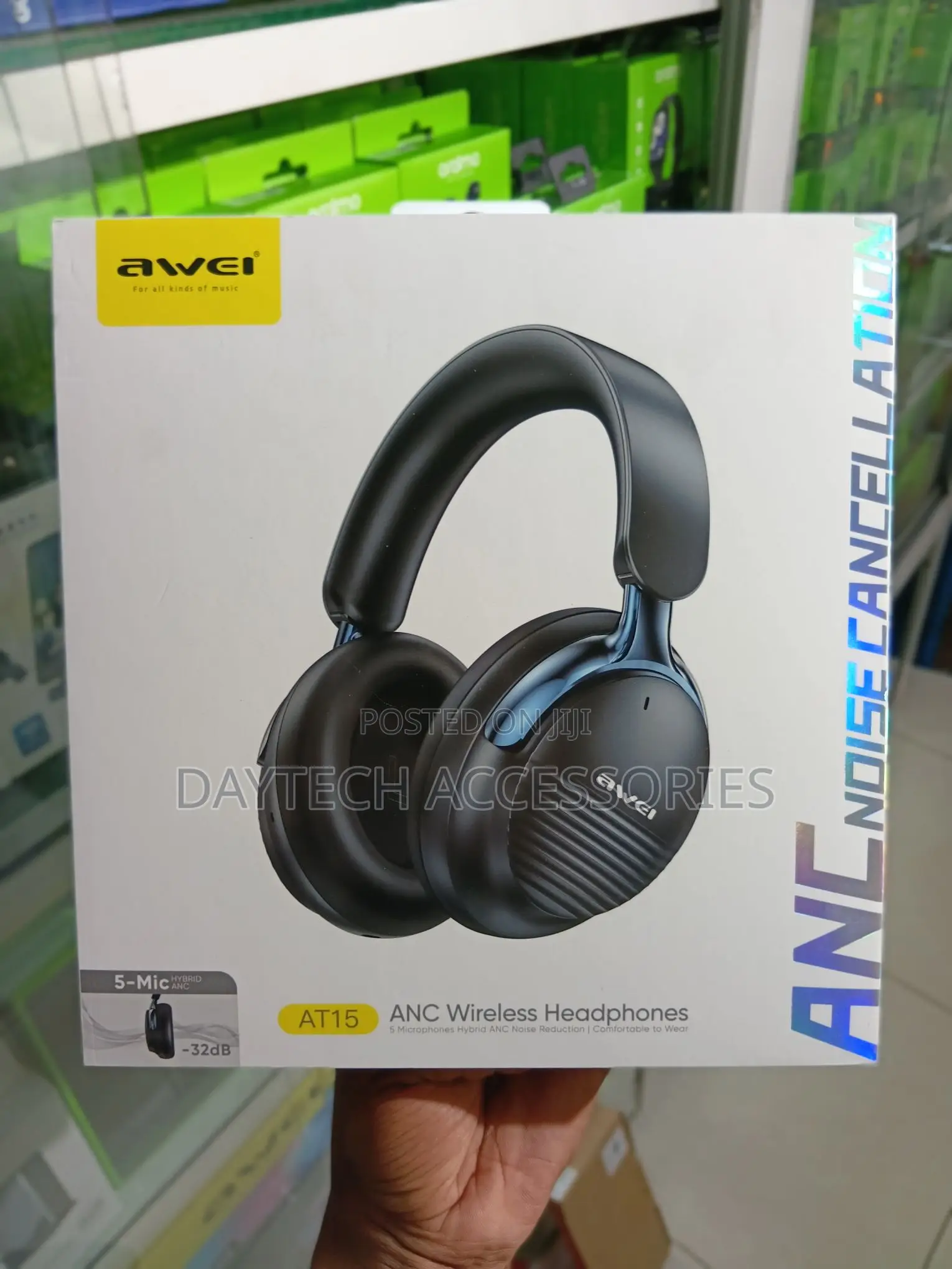 Awei AT15 ANC Bluetooth 6.0 Headphone 4mics ANC.