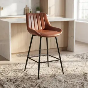Barstools; Home Leather Barstool With 4 Standing Legs