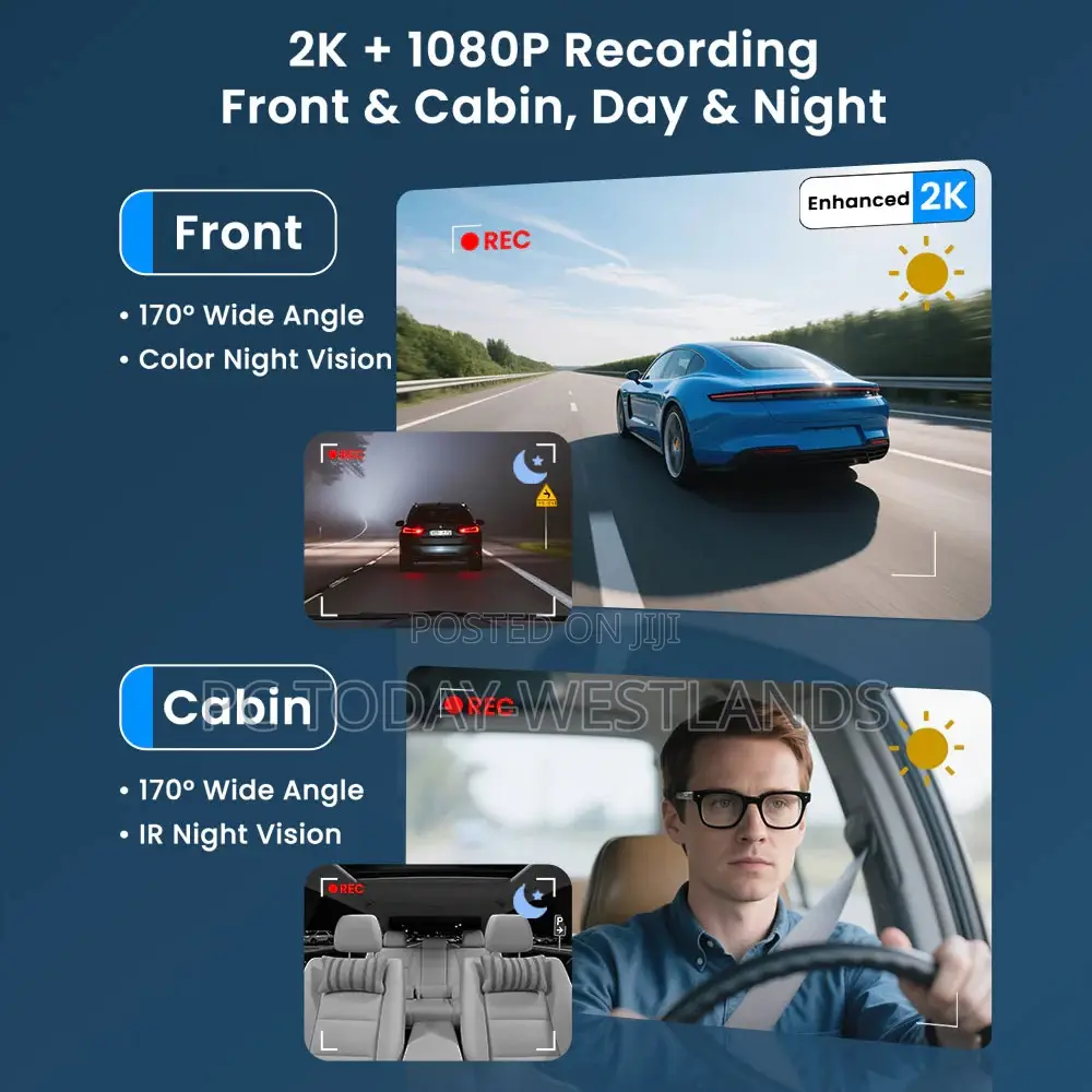 Ucocare 4G LTE Car Dash Camera Front and Cabin With SIM Card