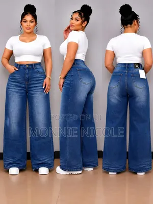 Fnochy Women Flare Jeans High Waisted Wide Leg Baggy Jeans