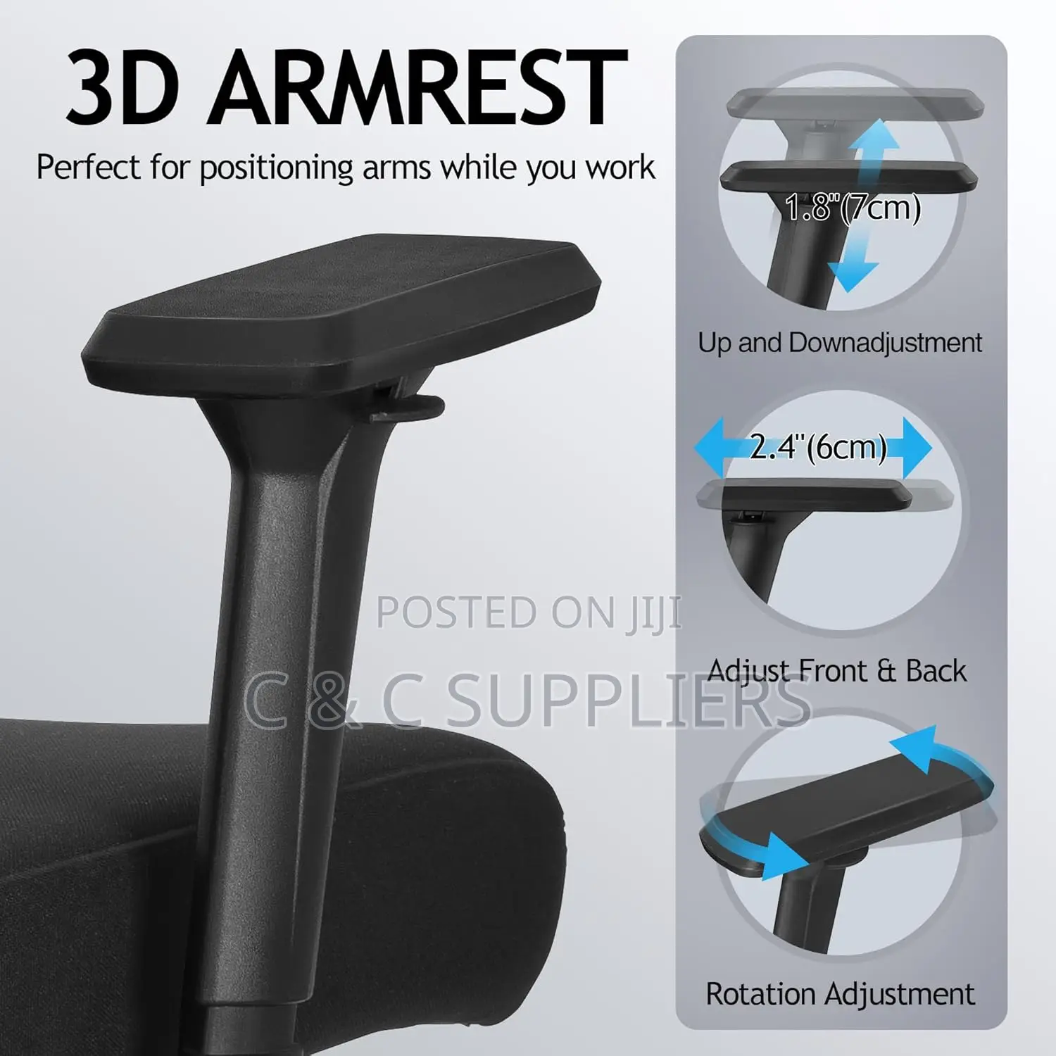 Ergonomic Swivel Chair With Adjustable Arms