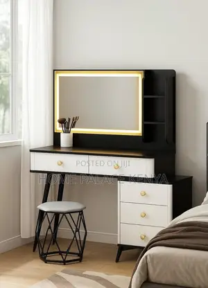Dressing Table: Nova Glow Black and White Dresser