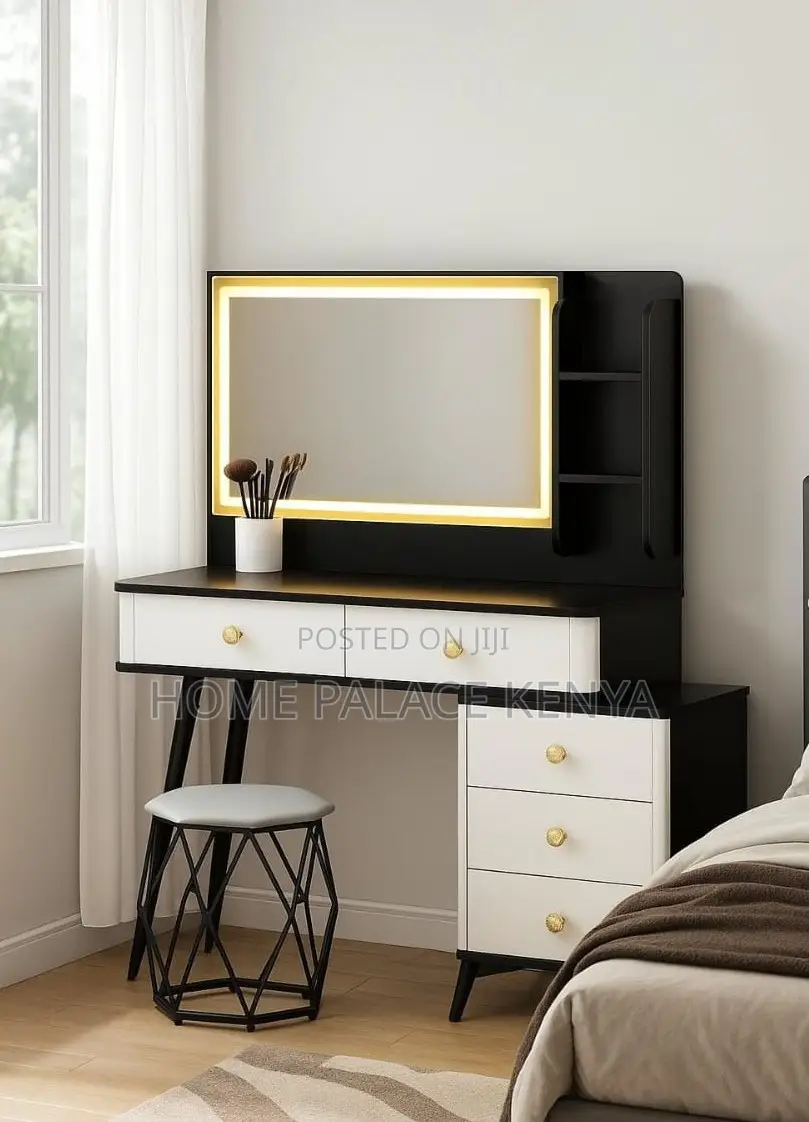 Dressing Table: Nova Glow Black and White Dresser