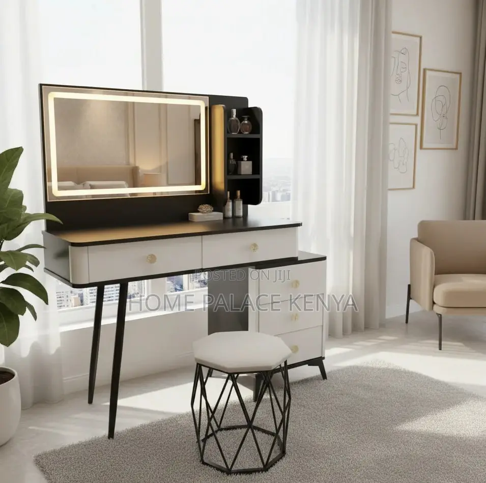 Dressing Table: Nova Glow Black and White Dresser
