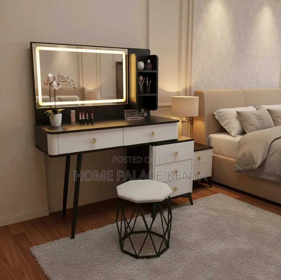 Dressing Table: Nova Glow Black and White Dresser