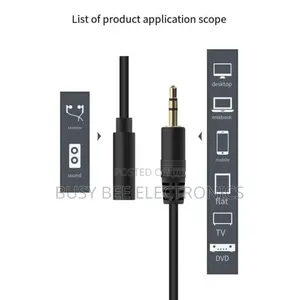 3.5mm Headphone Extension Cable (Male to Female, 5FT) - Black