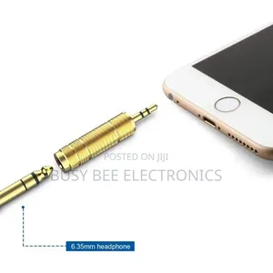 Quality 3.5mm Male to Female 6.35mm Audio Adapter - Gold