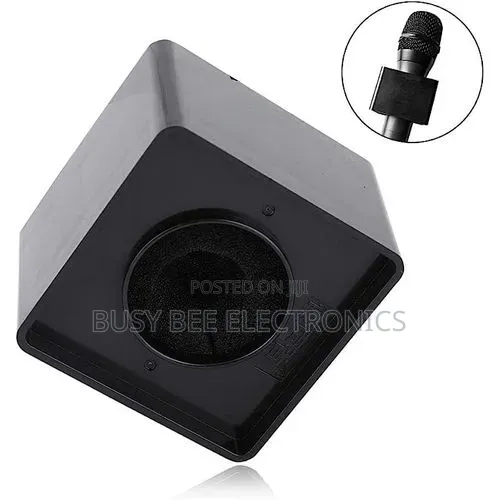 1pc Square Shaped TV Interview Microphone Logo Flag Station - Black