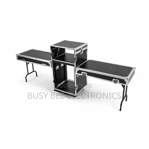 16U Shockproof DJ Amplifier Rack, 3 Door - Black