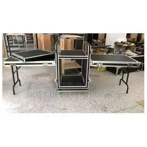 16U Shockproof DJ Amplifier Rack, 3 Door - Black
