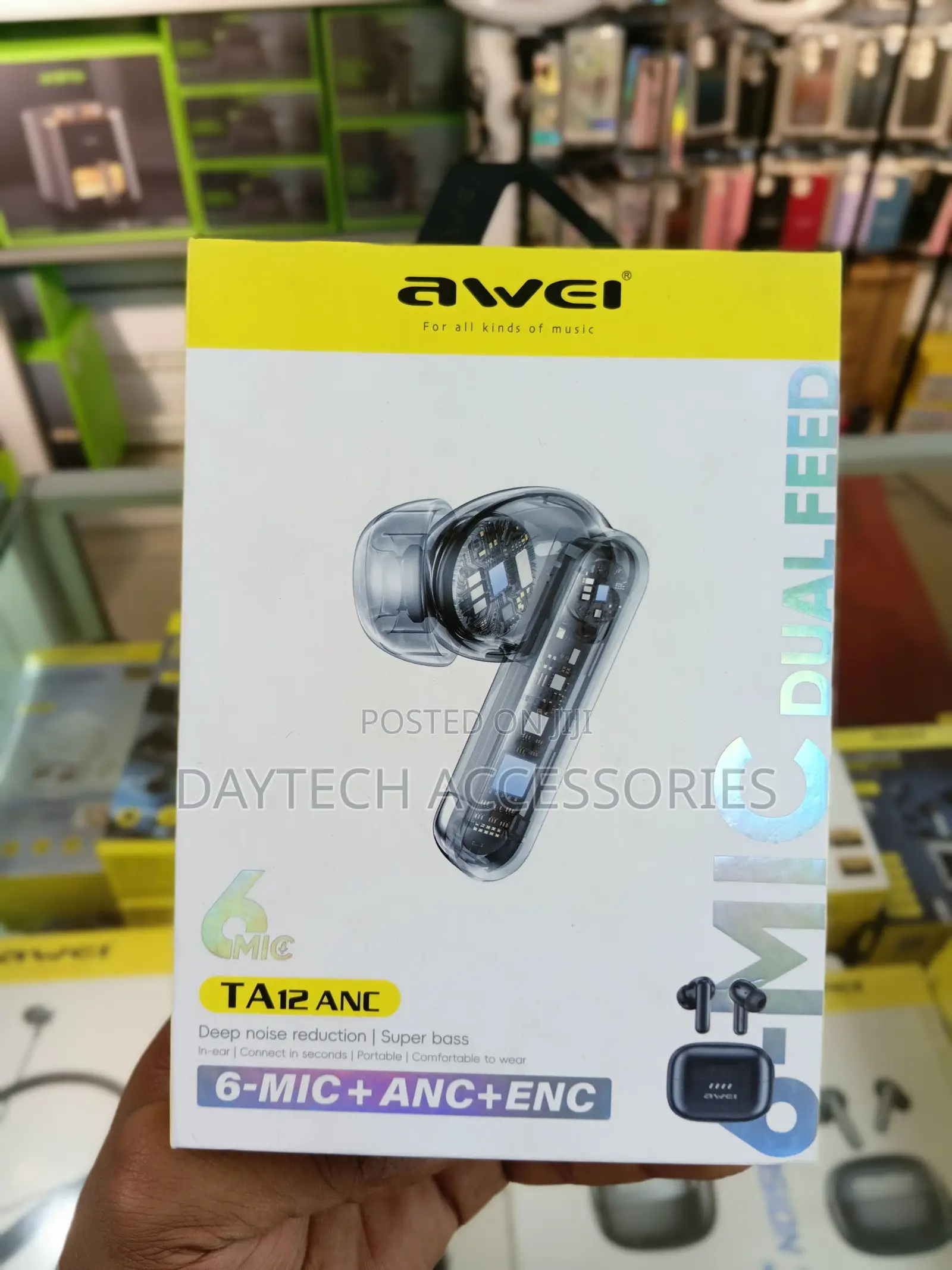 The Awei TA12 ANC Wireless Earbuds in Black