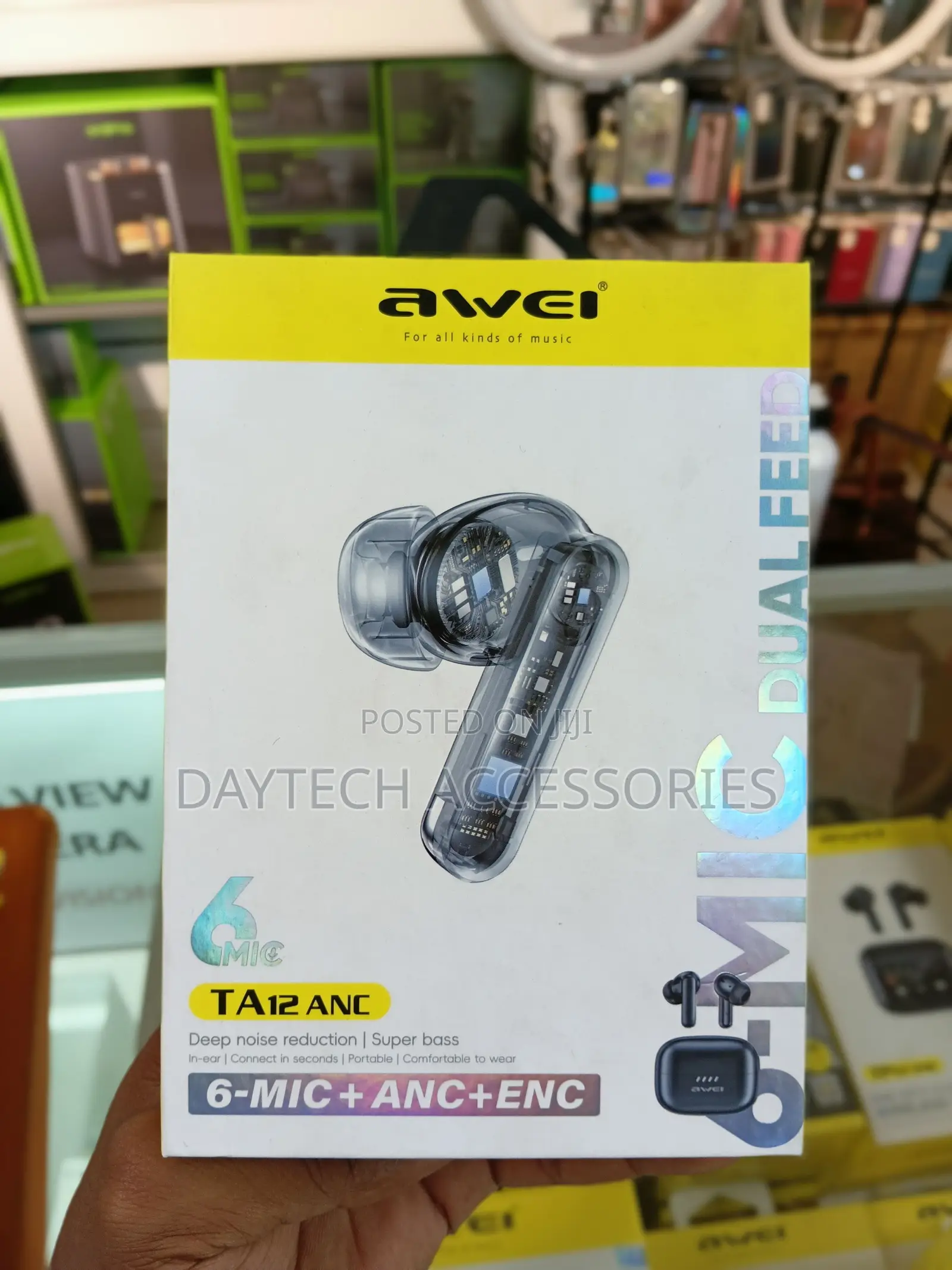 The Awei TA12 ANC Wireless Earbuds in Black