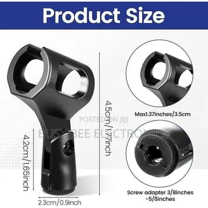 5pcs Universal Male / Female Microphone Holder Clip - Black