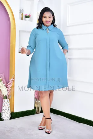 Beautiful. Bold Sky Blue Maternity Office Dress
