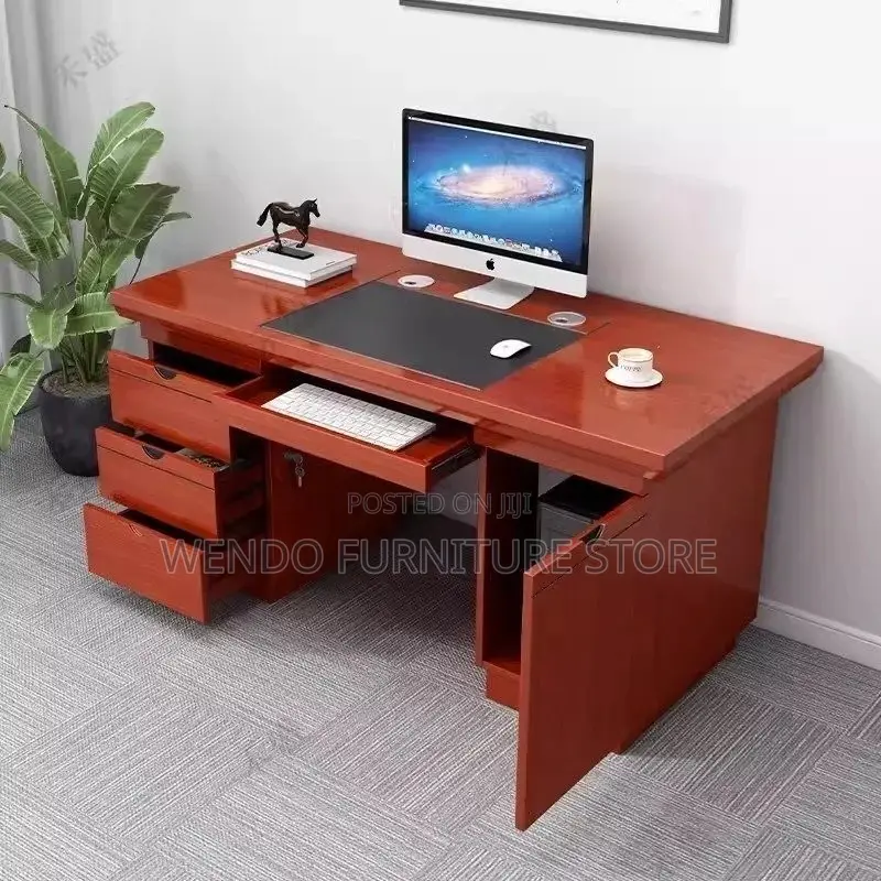 Office Desk : 1.2M Mahogany-Finished Executive Office Desk
