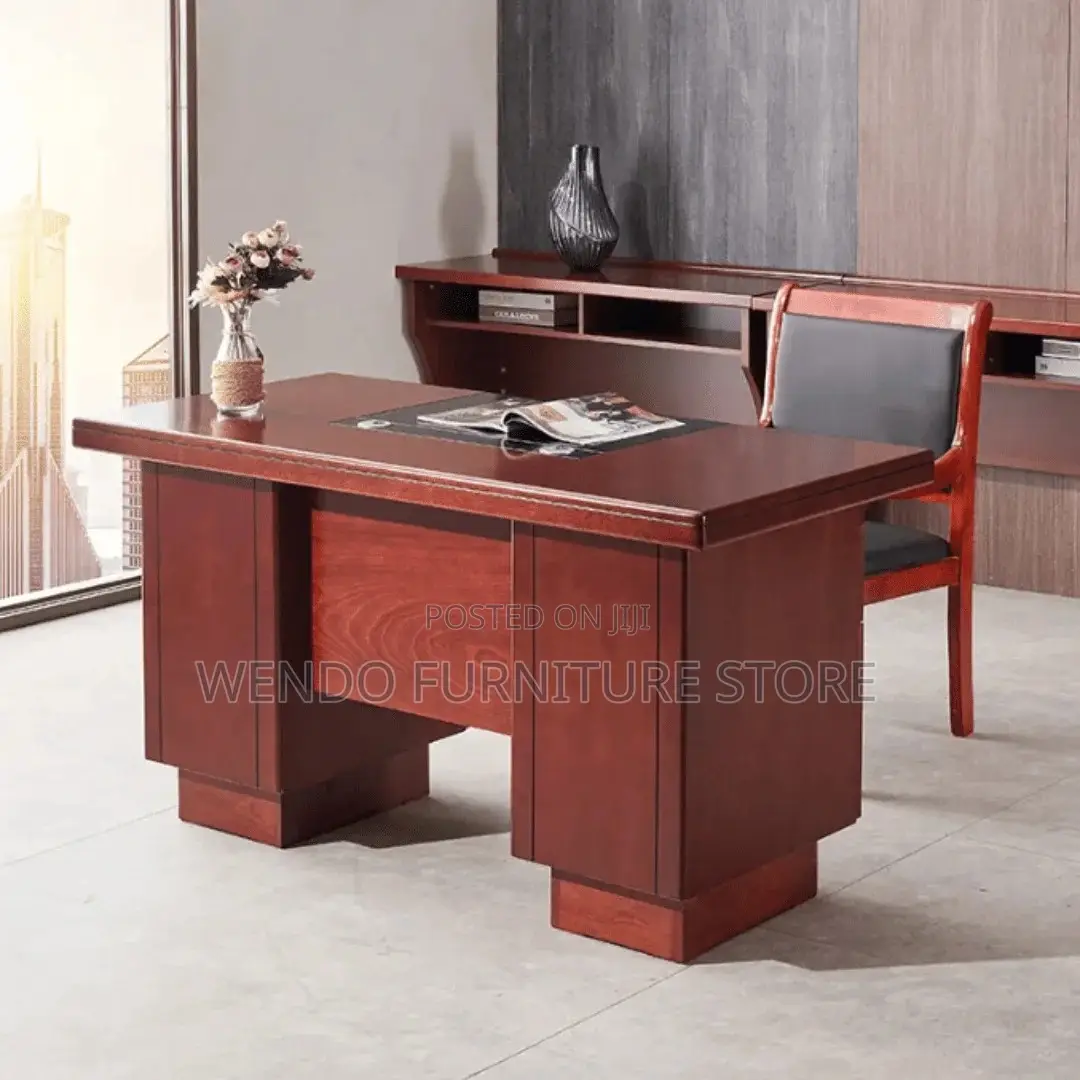 Office Desk : 1.2M Mahogany-Finished Executive Office Desk