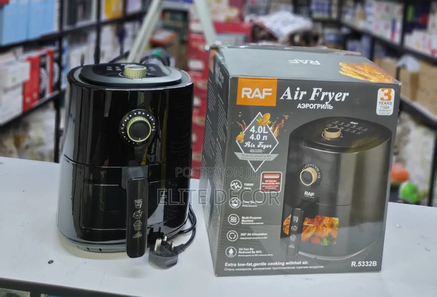 RAF 4L Air Fryer | 1300W Multi-Purpose Oil-Free Cooker