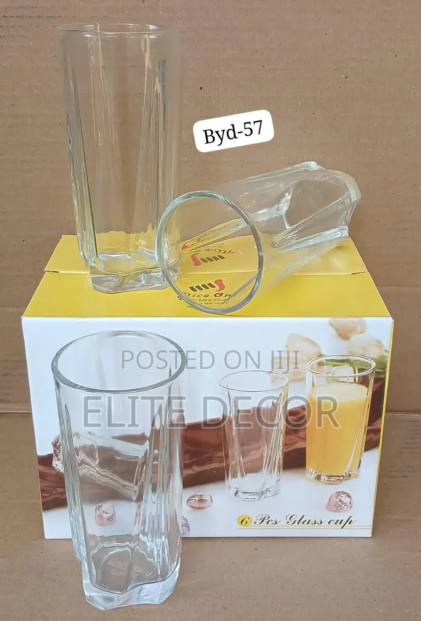 “BYD Water Glass Set 6pcs | 300ml Glass Cup