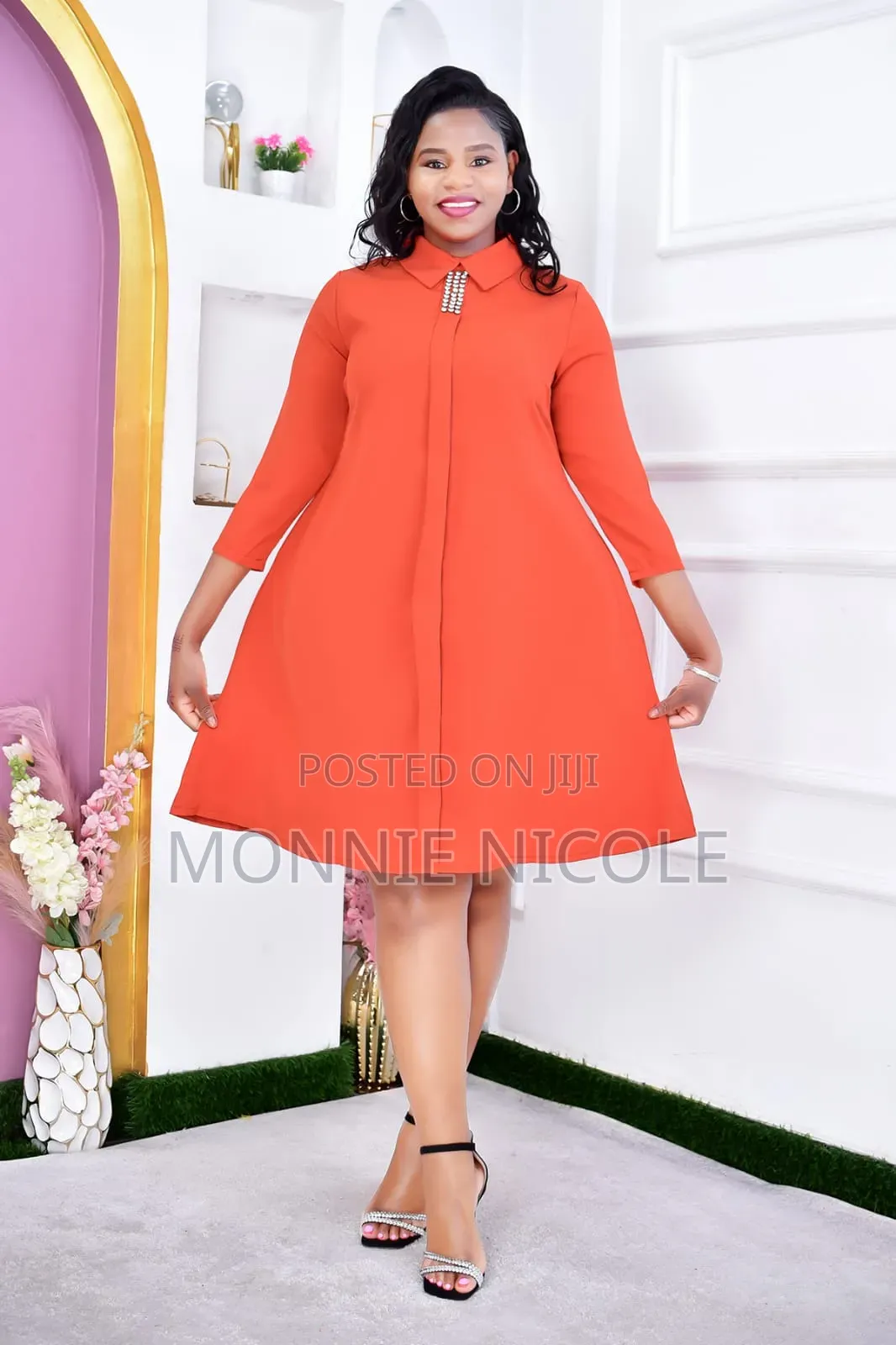 Tiffany Formal Maternity Dresses. Orange, Light Green