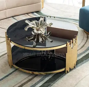 Coffee Table: Designer Gold Frame Tea Table