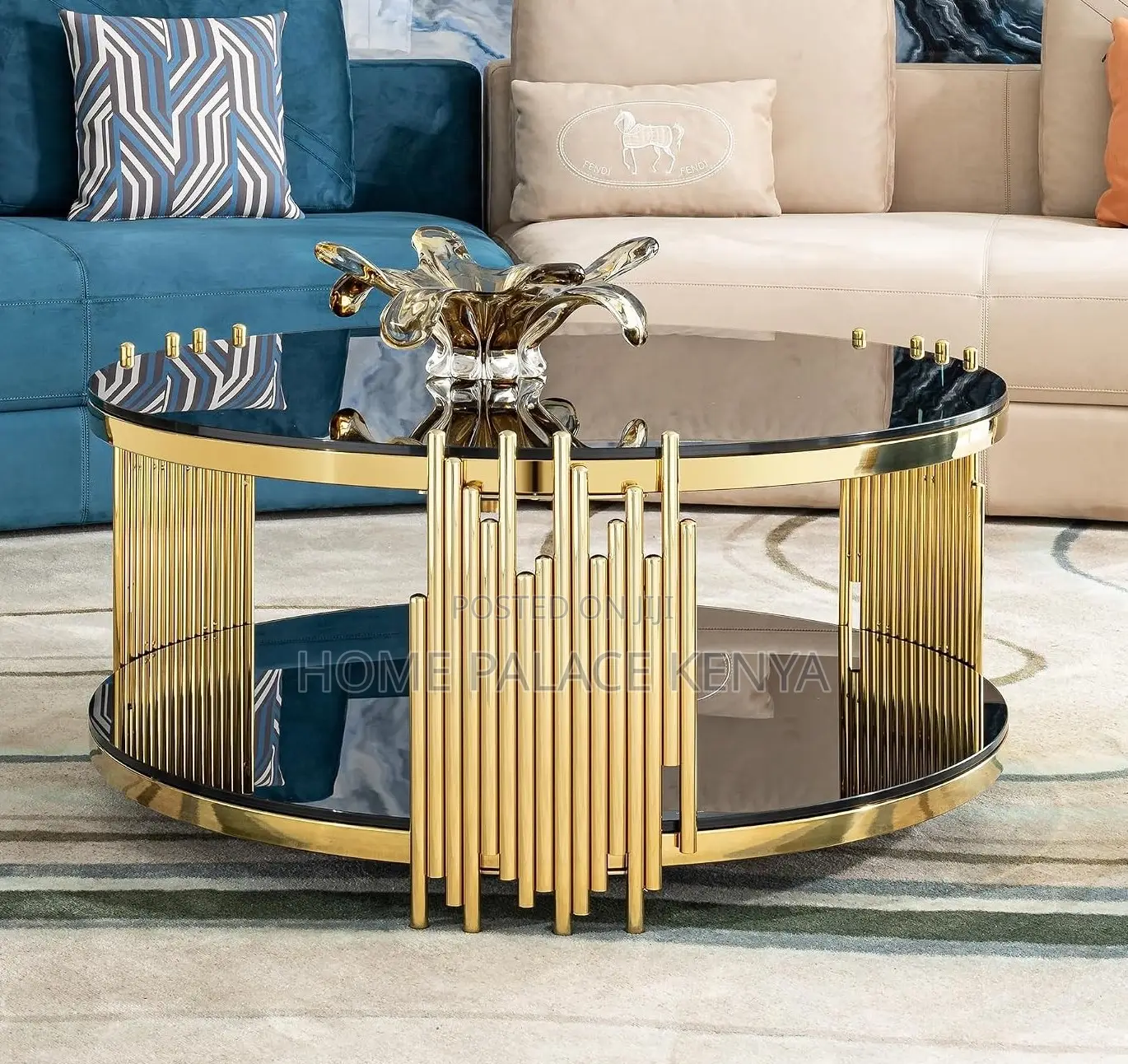 Coffee Table: Designer Gold Frame Tea Table