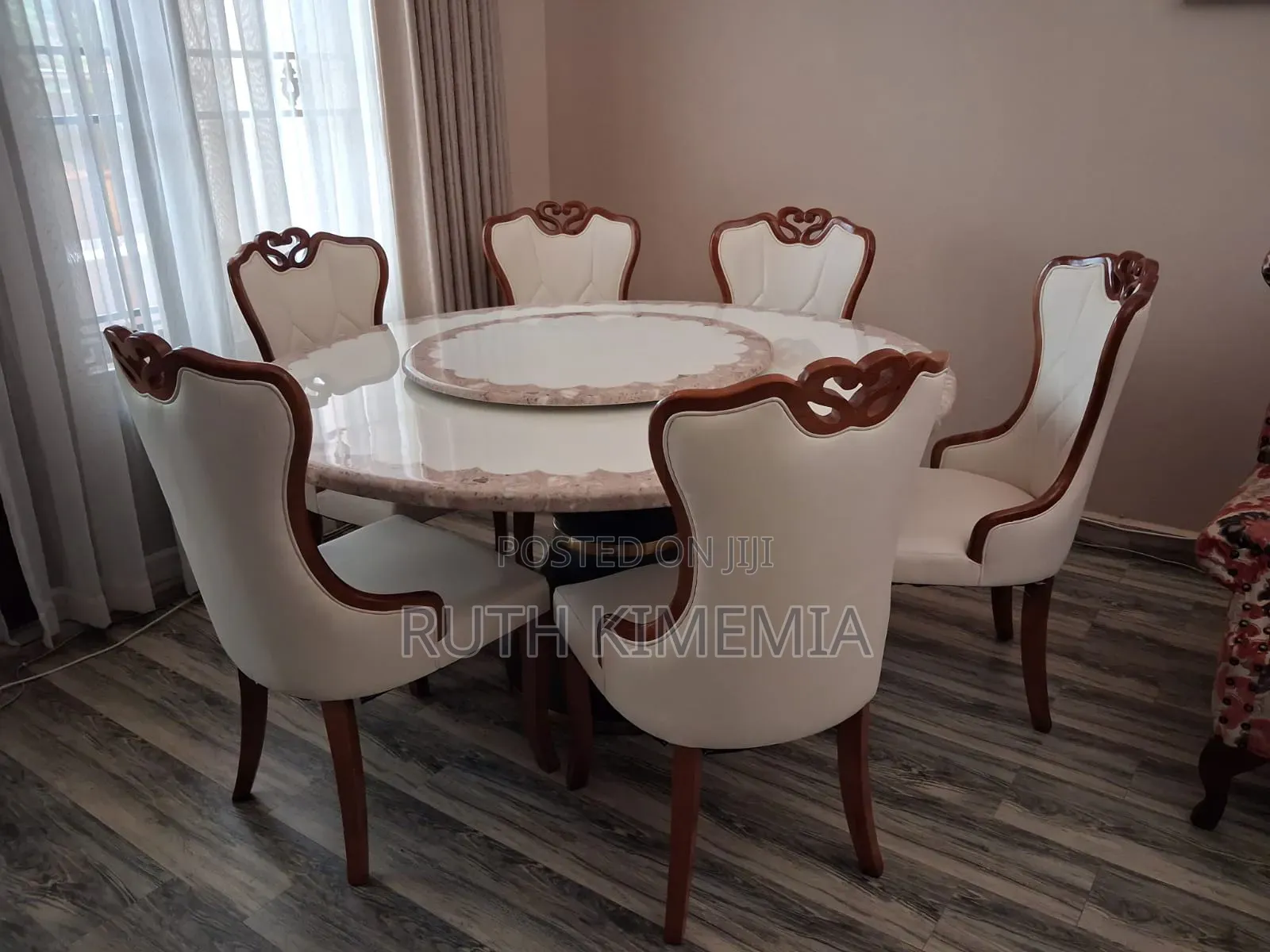 Marble Top Round Dining Table