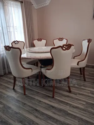 Marble Top Round Dining Table