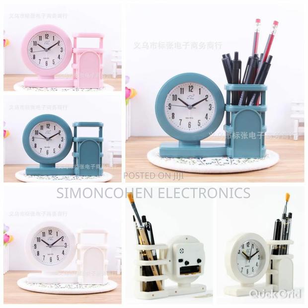 Decorative Alarm Clock With Pen Holder - thumbnail 2