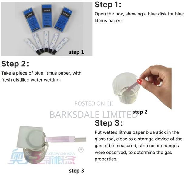 Blue Litmus Paper 100 Strips pH Testing Acid Water Quality Science - thumbnail 8