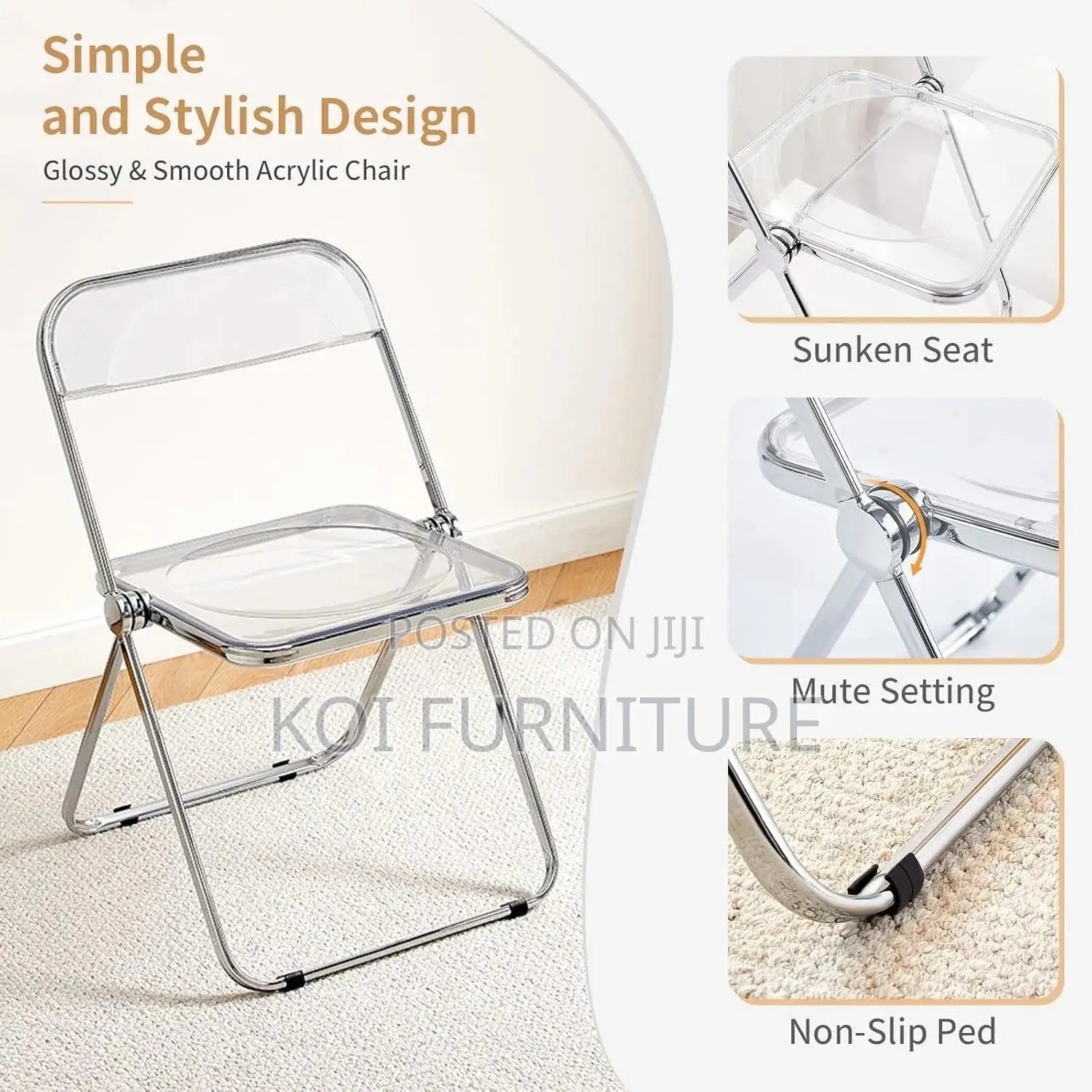 Home Chairs; Clear Home Events Foldable Chair