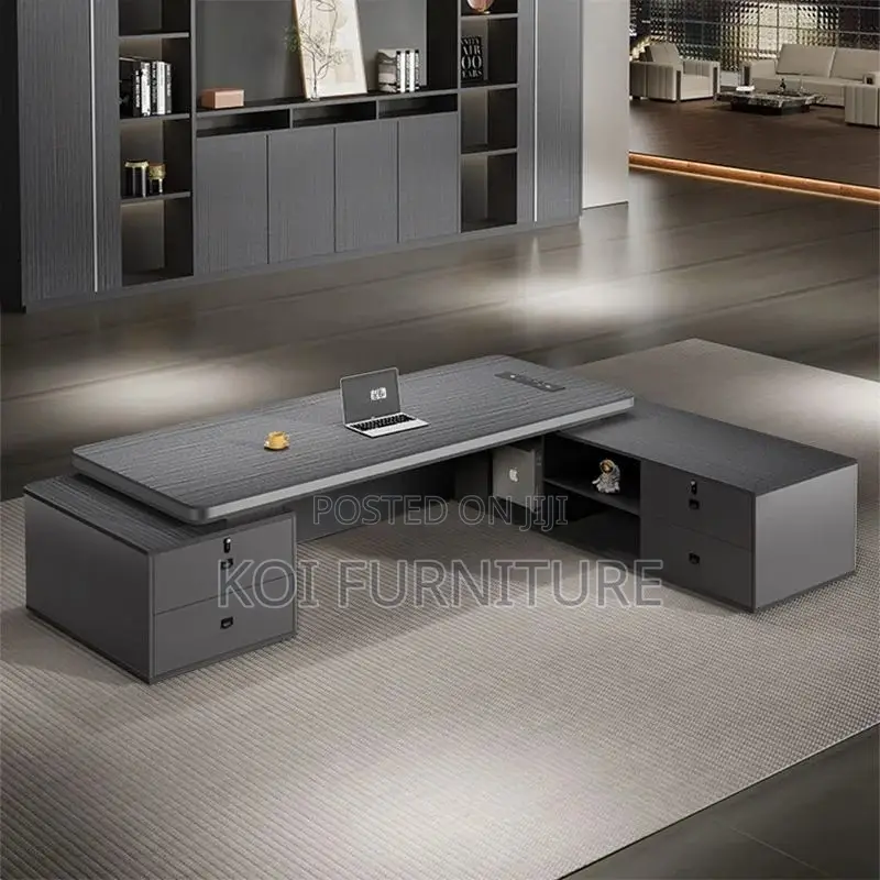 Office Desk; 2.4 Meters Executive Office Desk in L Shaped Figure